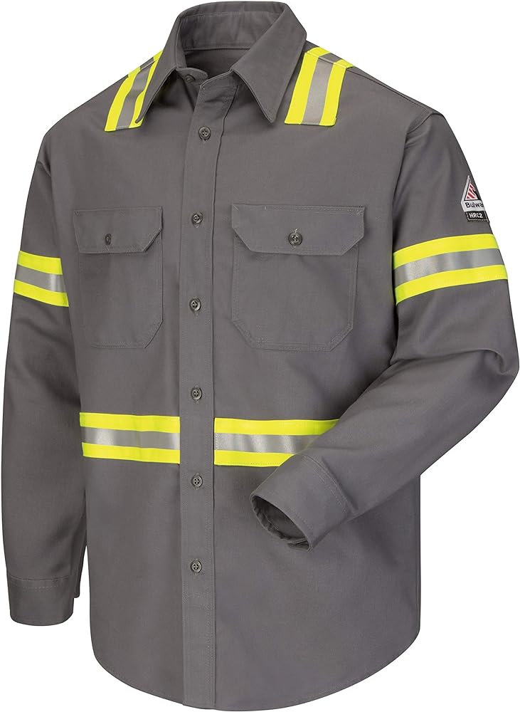 Bulwark Men's Midweight Fr Enhanced Visibility Uniform Shirt