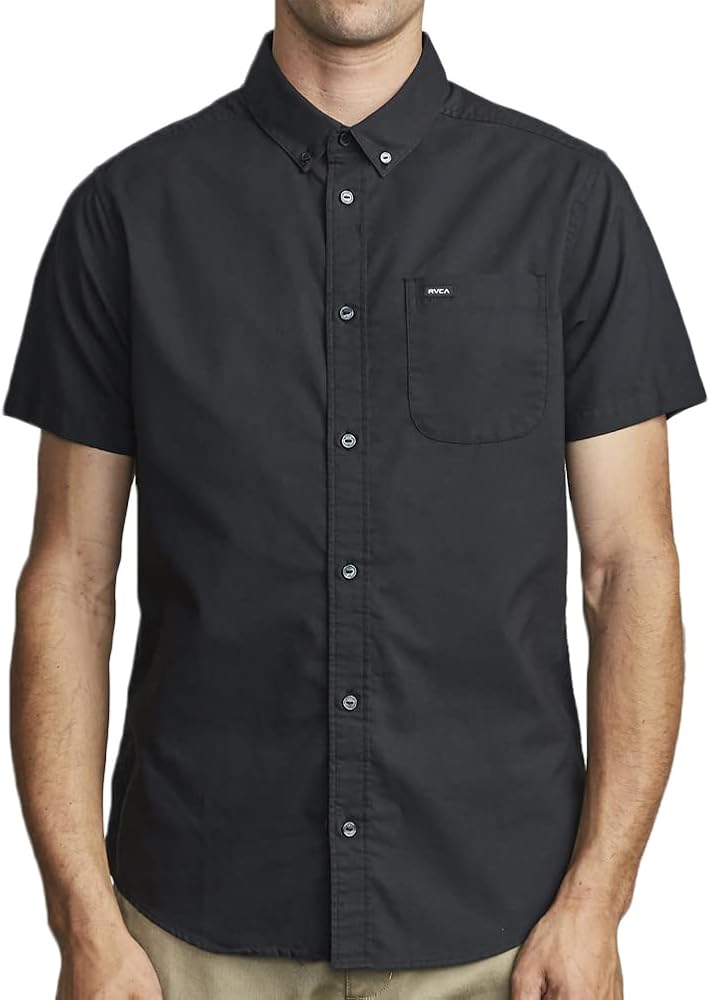 RVCA Men's Thatll Do Stretch Short Sleeve Woven Button Front Shirt