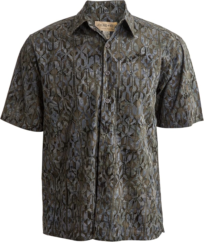 Johari West Men's Big and Tall Short Sleeve Tropical Hawaiian Cotton Shirt