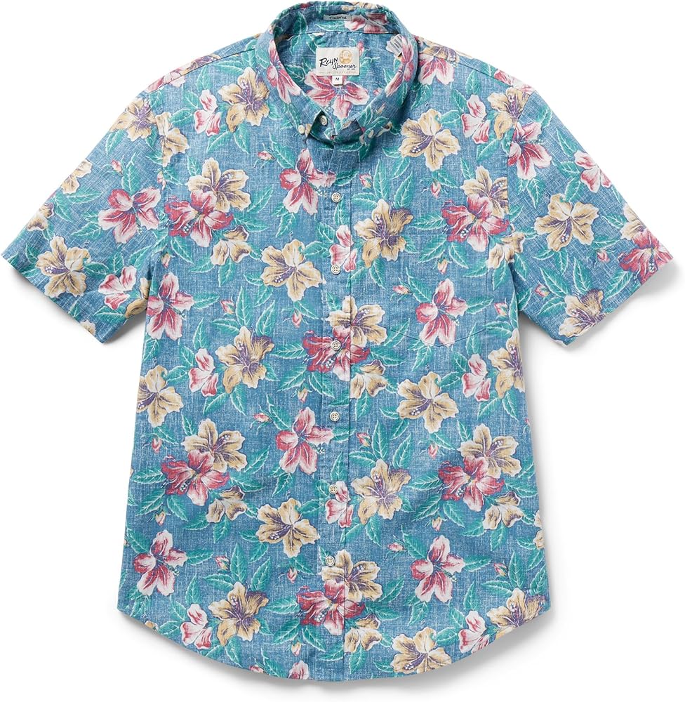 Reyn Spooner Men's Floral Hawaiian Aloha Shirt - Tailored Button Front