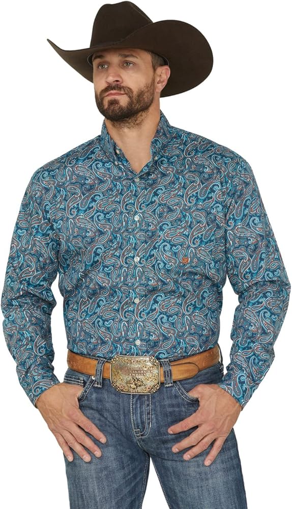 Roper Western Shirt Mens L/S Canyon Collar Blue 03-001-0326-6005 BU