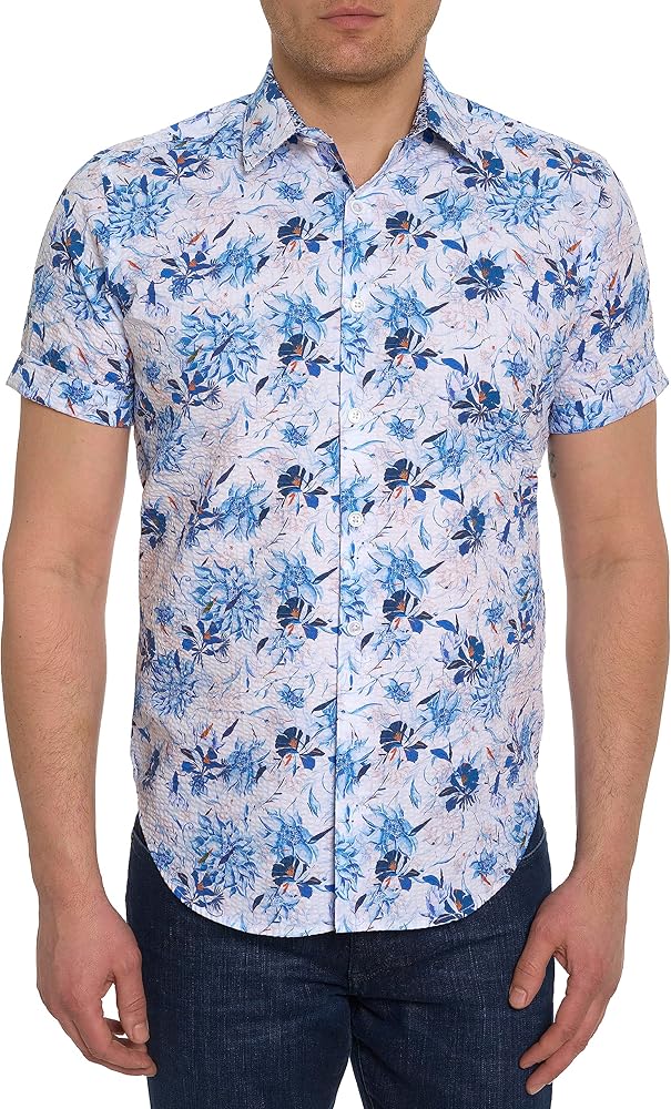 Robert Graham Men's Landers Short Sleeve Woven Button Down Shirt