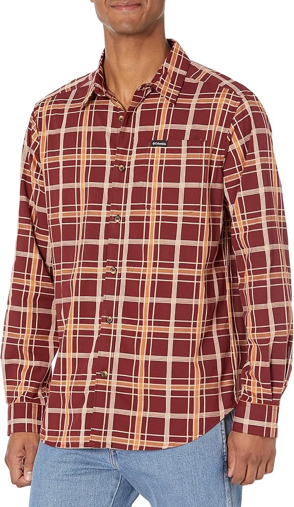 Columbia Men's Vapor Ridge III Long Sleeve Shirt, Red Jasper Tartan, Large