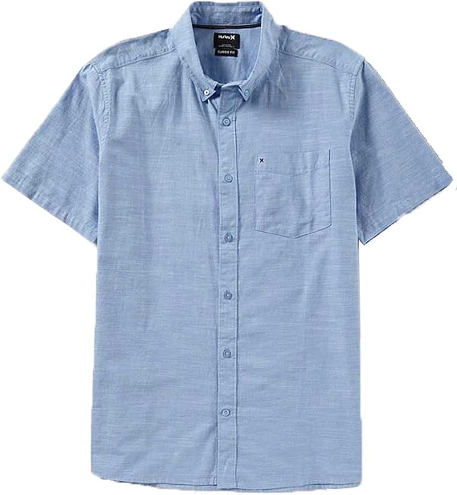 Hurley One and Only SS Button Down Shirt - Blue Ox - L