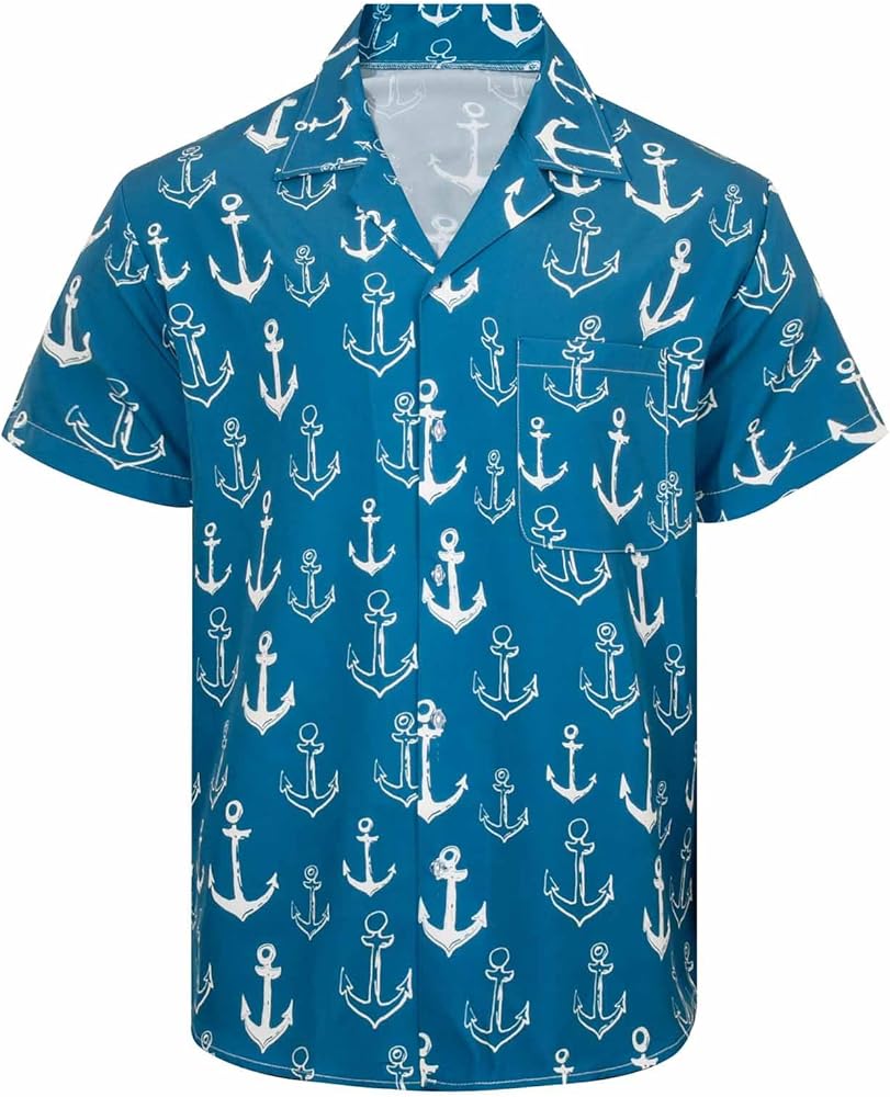 MADHERO Mens Hawaiian Shirt Short Sleeves Casual Button Down Beach Shirts