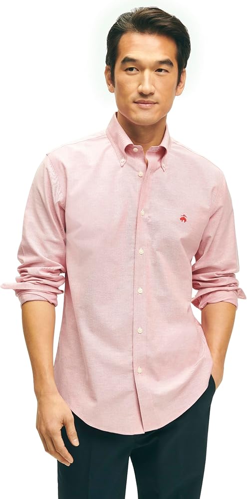 Brooks Brothers Men's Non-Iron Button Down Stretch Oxford Long Sleeve Sport Shirt