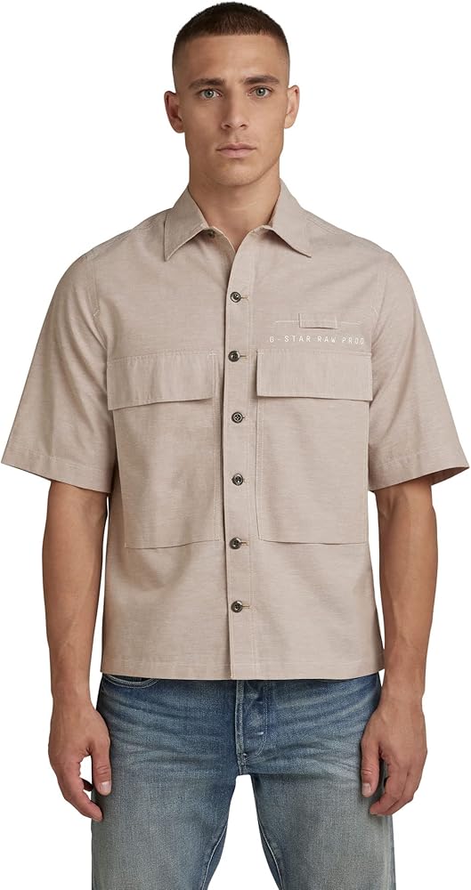 G-STAR RAW Men's Pocketony Short Sleeve Button Down Shirt