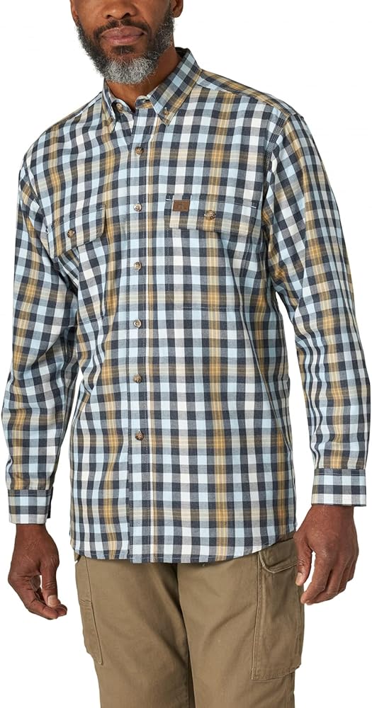 Wrangler Riggs Workwear Men's Short Sleeve Foreman Plaid Button Down Work Shirt