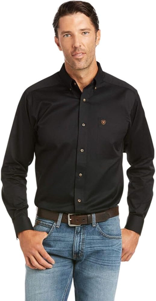 ARIAT Men's Solid Twill Fitted Shirt