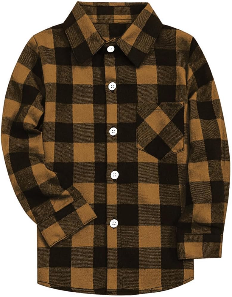 SANGTREE Mens & Boys Plaid Shirt Long Sleeve Button Down Flannel Shirts, US 3 Months - Adult 9XL