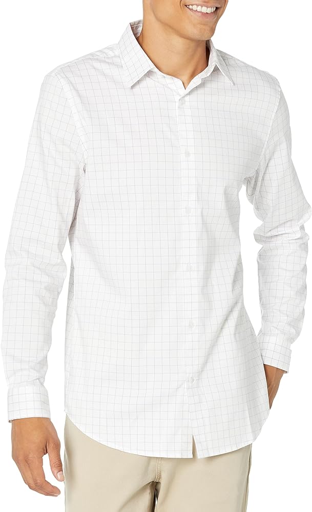 Amazon Essentials Men's Slim-Fit Long-Sleeve Stretch Dress Shirt