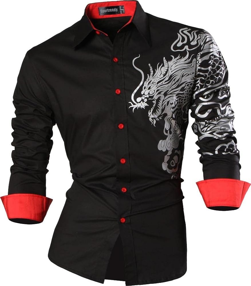 Men's Slim Fit Long Sleeves Casual Button Down Dress Shirts JZS041