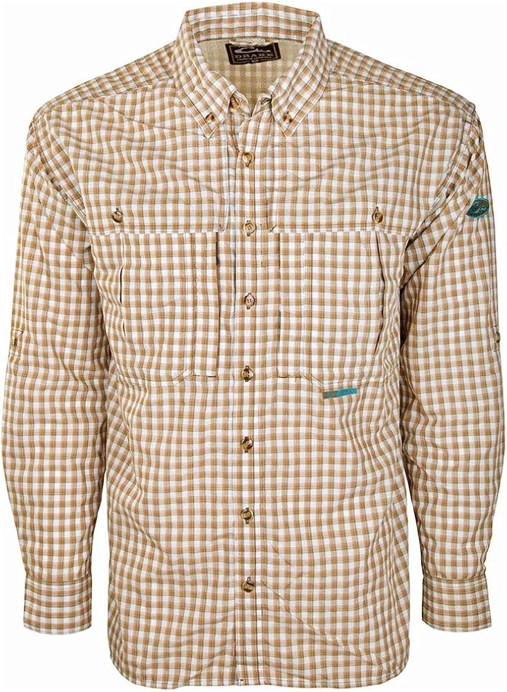 DRAKE Waterfowl Men's FeatherLite Plaid Wingshooter's Quick-Drying Moisture-Wicking Long Sleeve Shirt