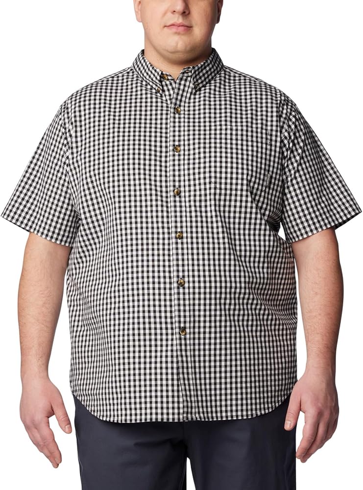 Columbia Men's Rapid Rivers II Short Sleeve Shirt, Black Gingham, 4X