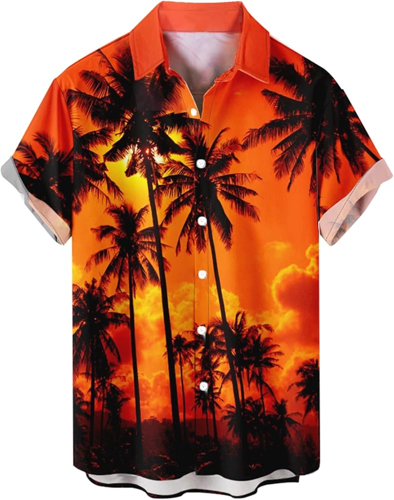 Hawaii Shirts Hawaiian Shirts Short Sleeve Summer Beach Shirts for Men Button Down Shirts Aloha Tropical Shirts