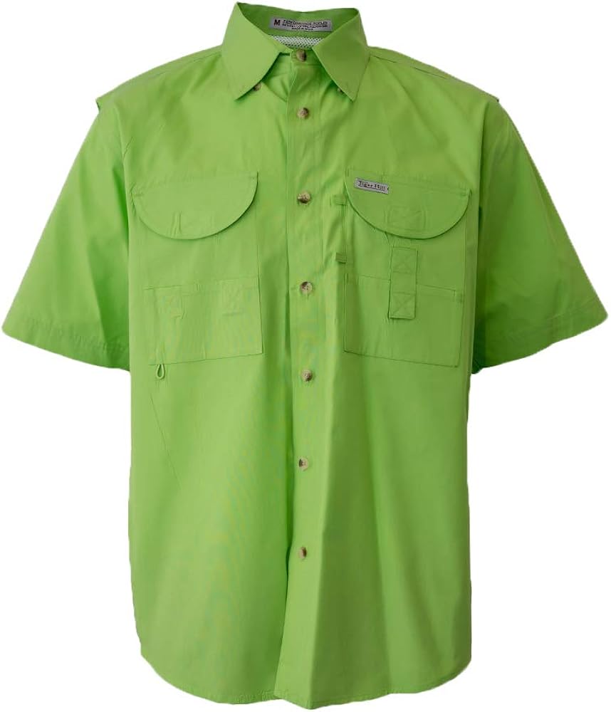 Men's Short Sleeve Fishing Button Down Shirt, Breathable Outdoors Casual Lightweight Shirt