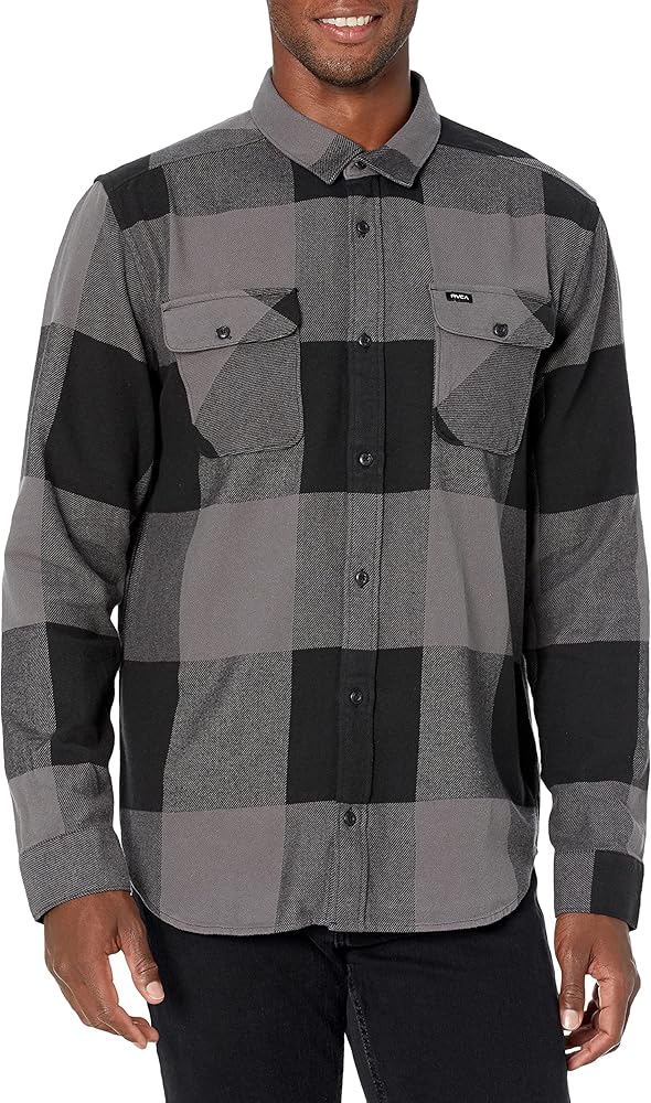 RVCA Men's Standard Fit Long Sleeve Button Up Flannel Shirt