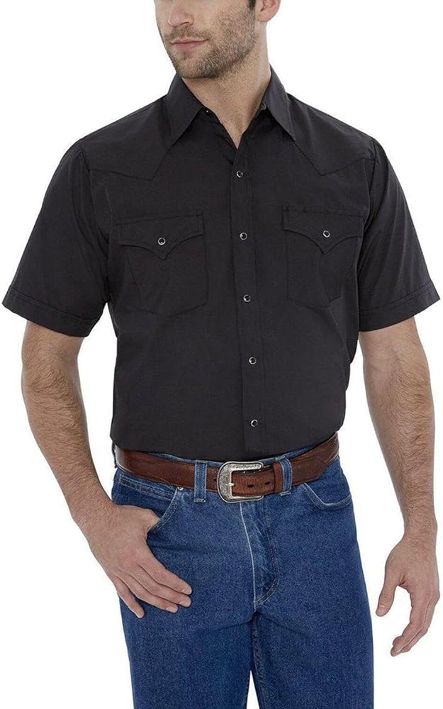 Ely Cattleman Men's Short Sleeve Solid Western Shirt