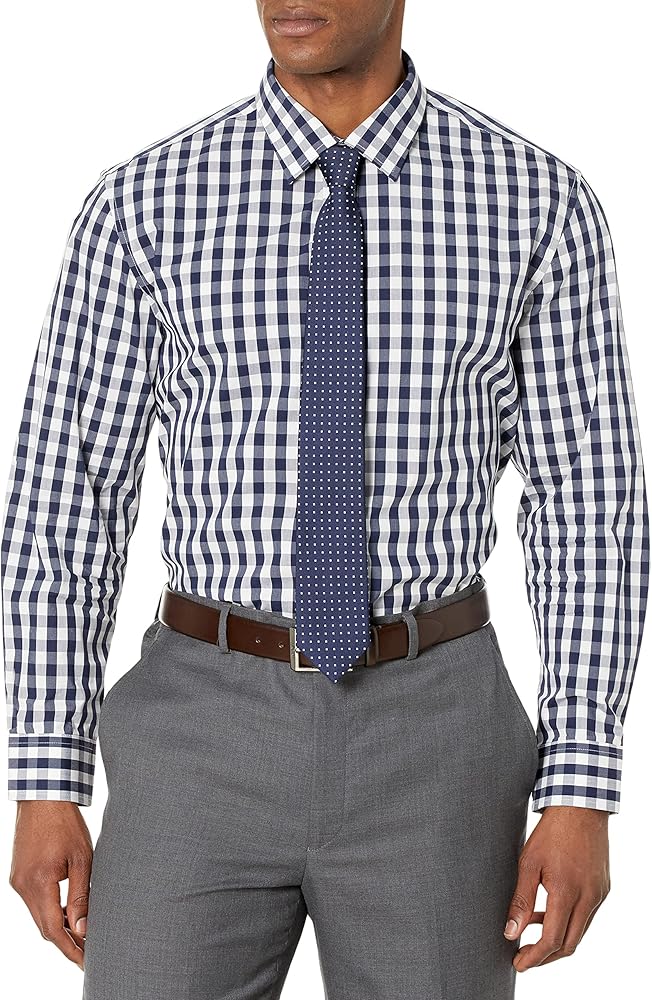 Nick Graham Men's Large Gingham Shirt/Tie Set