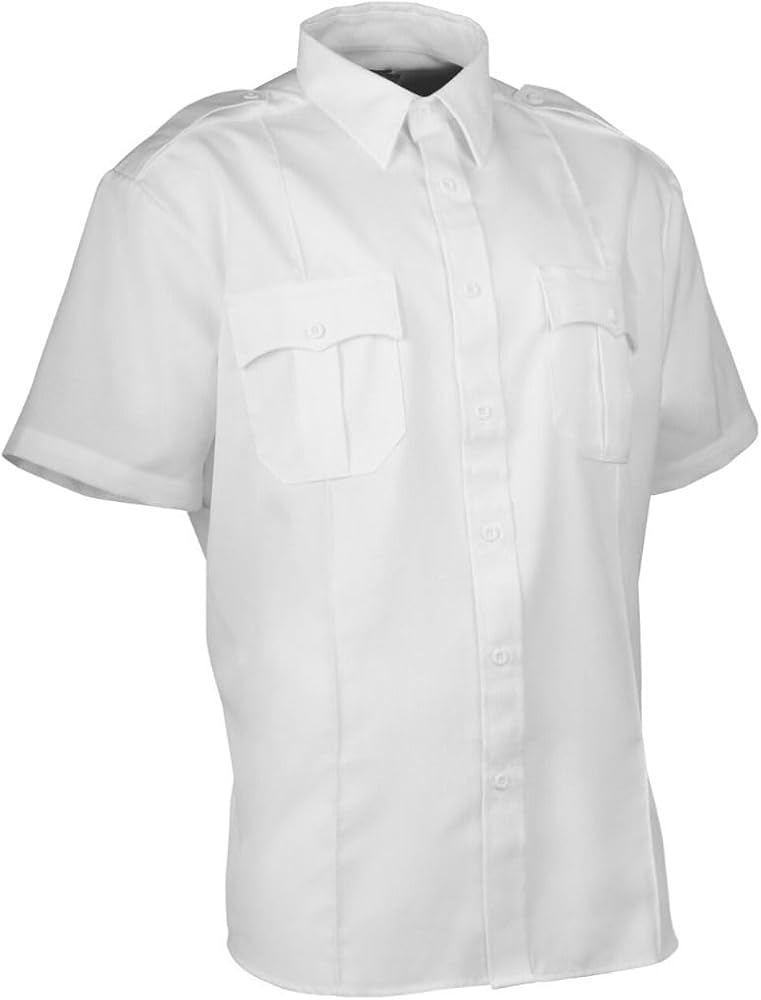 First Class 100% Polyester Short Sleeve Men's Uniform Shirt White