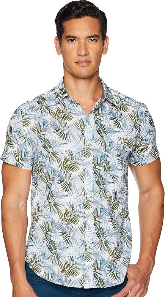 AG Adriano Goldschmied Men's Nash Short Sleeve Button Down