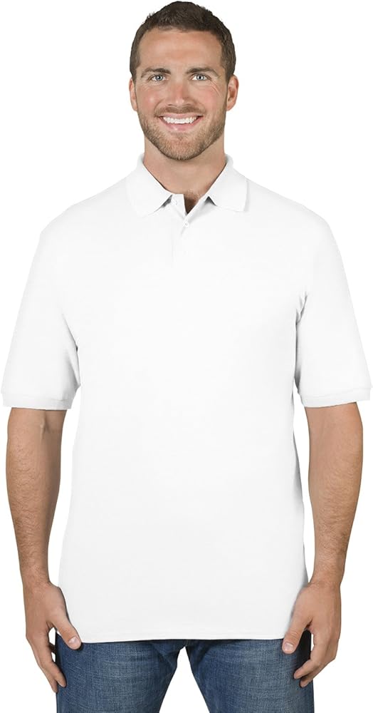 Jerzees Adult 6.5 oz. Premium 100% Ringspun Cotton Piqué Polo 3XL WHITE