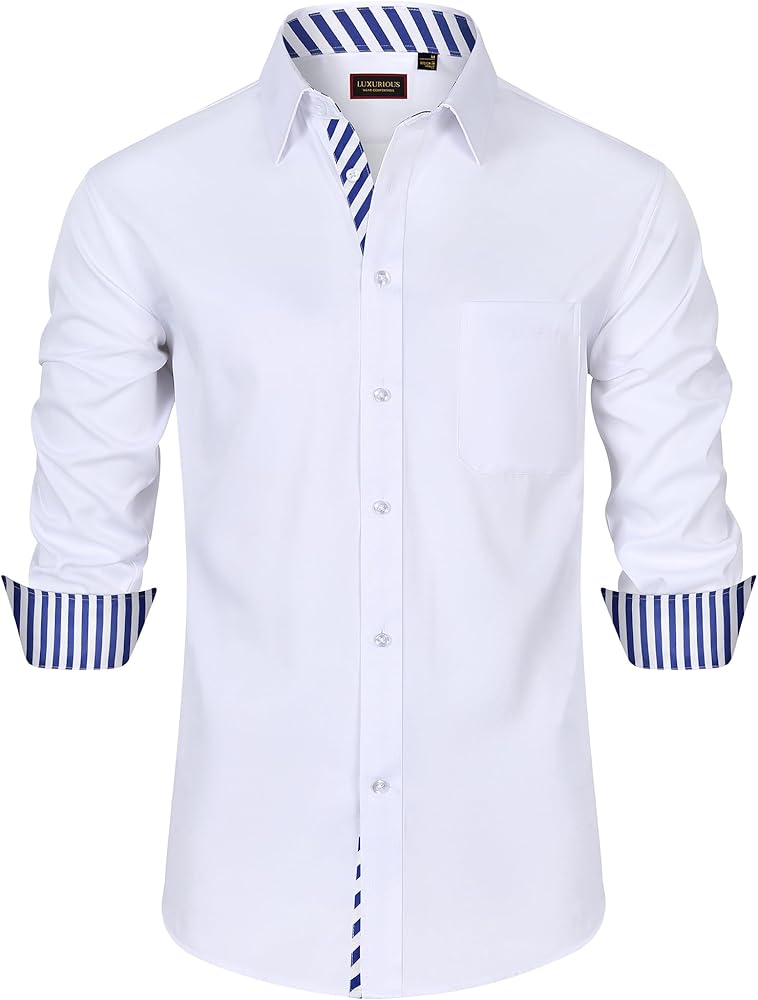 Mens Dress Shirts Long Sleeve Dress Shirts for Men Casual Button Down Shirts Party Big and Tall Dress Shirts