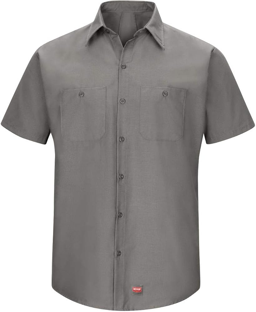 Red Kap mens Short Sleeve Work With Mimix Button Down Shirt, Grey, 3X-Large US