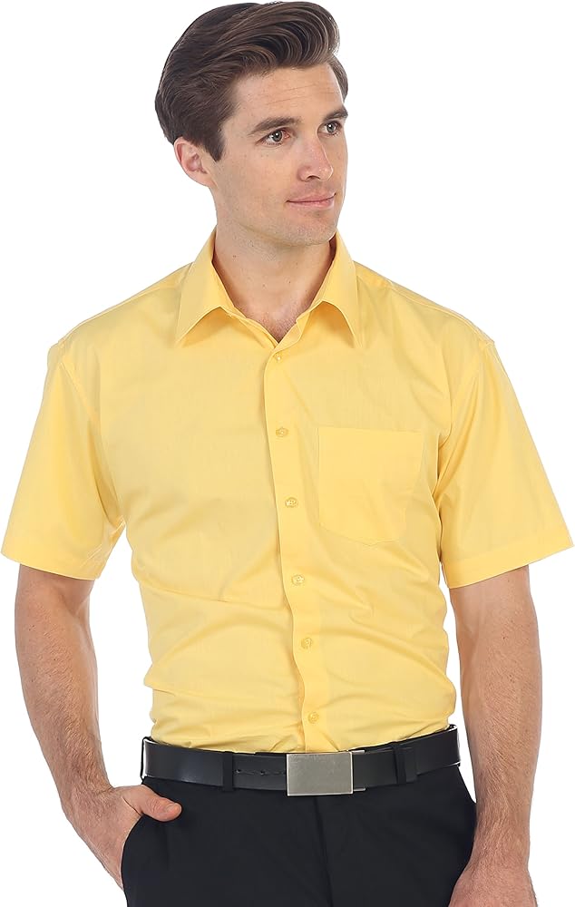 Gioberti Men's Short Sleeve Solid Dress Shirt