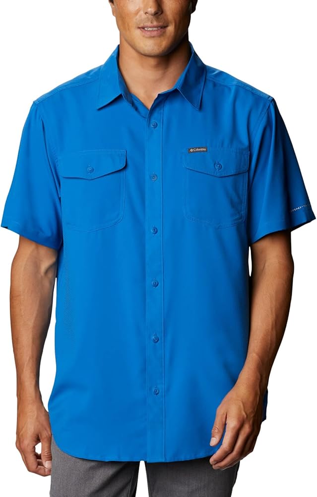 Columbia Men's Utilizer II Solid Short Sleeve Shirt,Bright Indigo,Medium