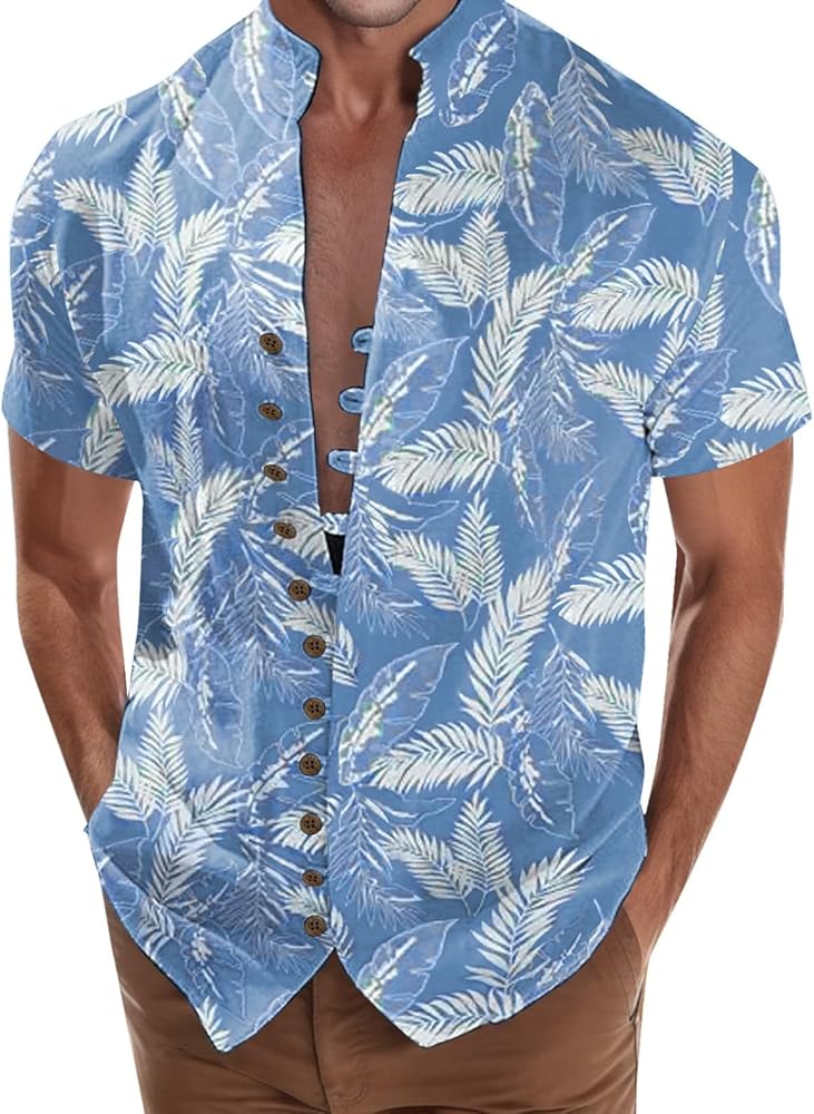 Hawaiian Shirts for Men Women Tropical Print Casual Button Down Aloha Shirt Short Sleeve Button Down Shirts Aloha Shirt