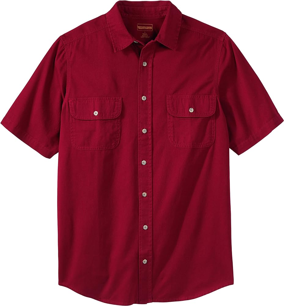 Boulder Creek by Kingsize Men's Big & Tall Short Sleeve Denim and Twill Shirt