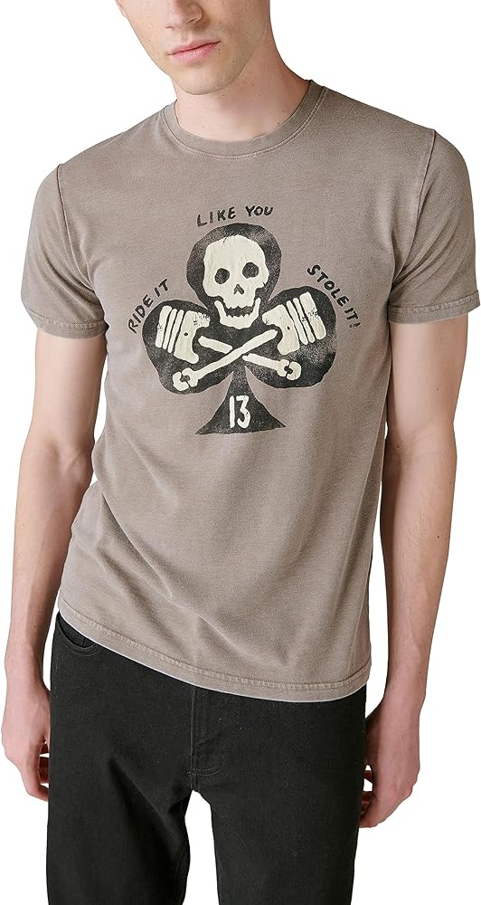 Lucky Brand Mens Skull Club Tee