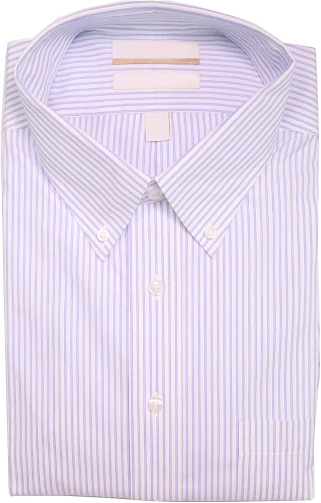 Gold Label Roundtree & Yorke Non-Iron Button Down Stripe Dress Shirt G16A0256 White/Blue