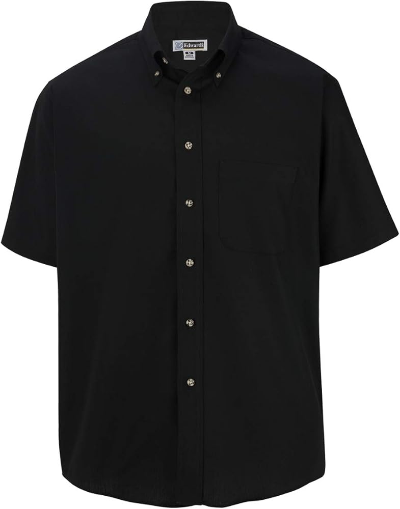 Edwards MEN'S EASY CARE SHORT SLEEVE POPLIN SHIRT