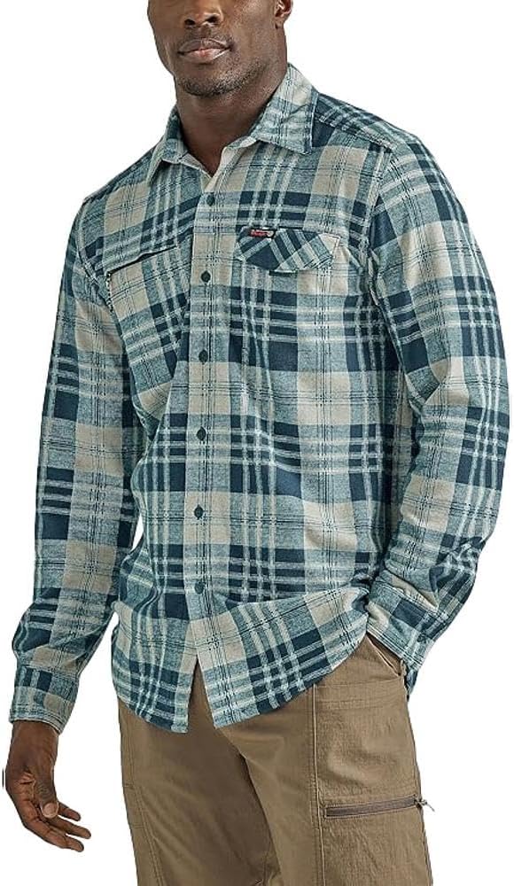 ATG by Wrangler mens Campsite Button down Plaid Shirt