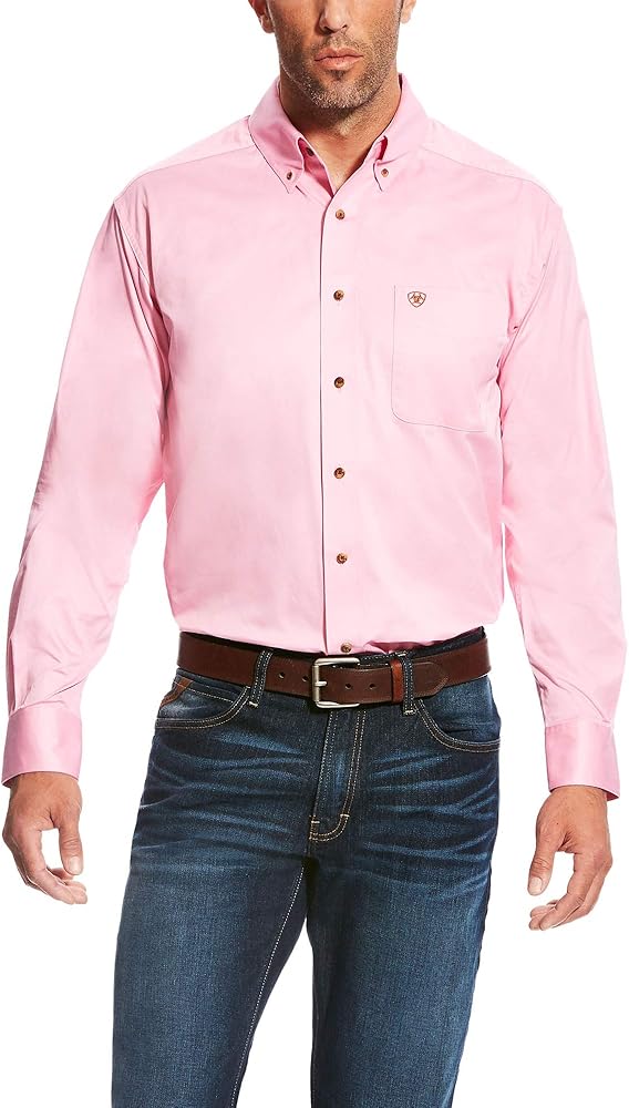 ARIAT mens Solid Twill Shirt, Prism Pink, XX-Large Tall US