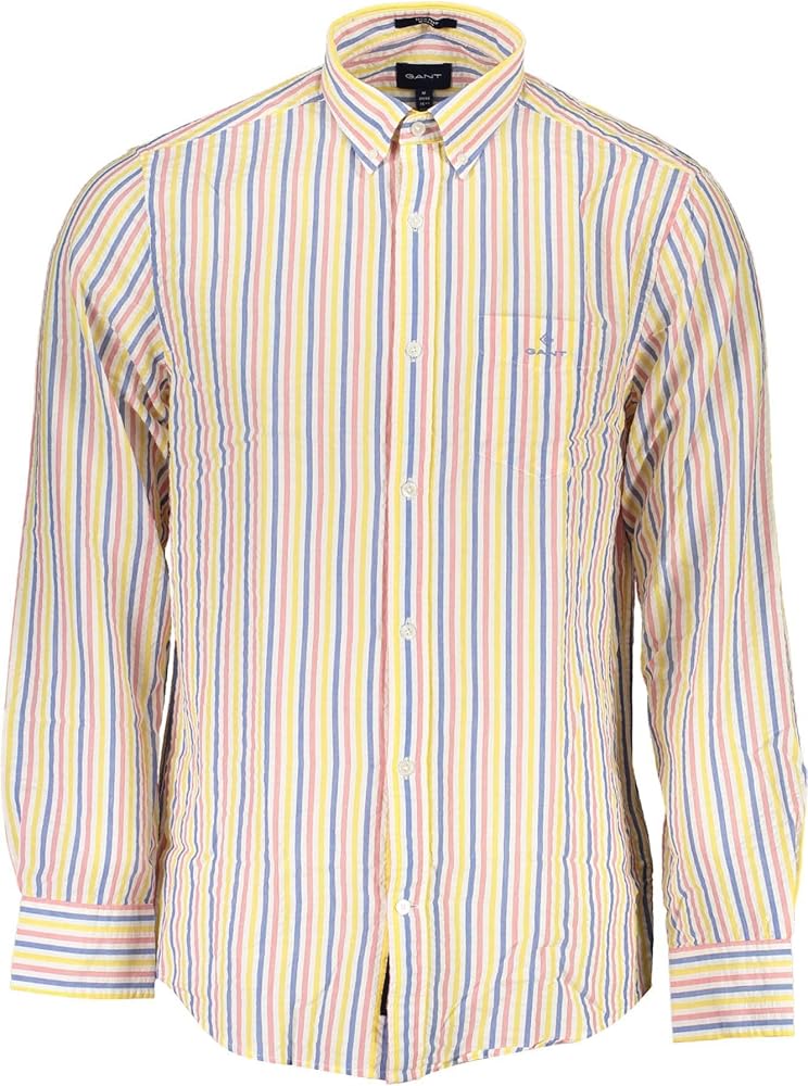 GANT Elegant White Long-Sleeved Button-Down Men's Shirt