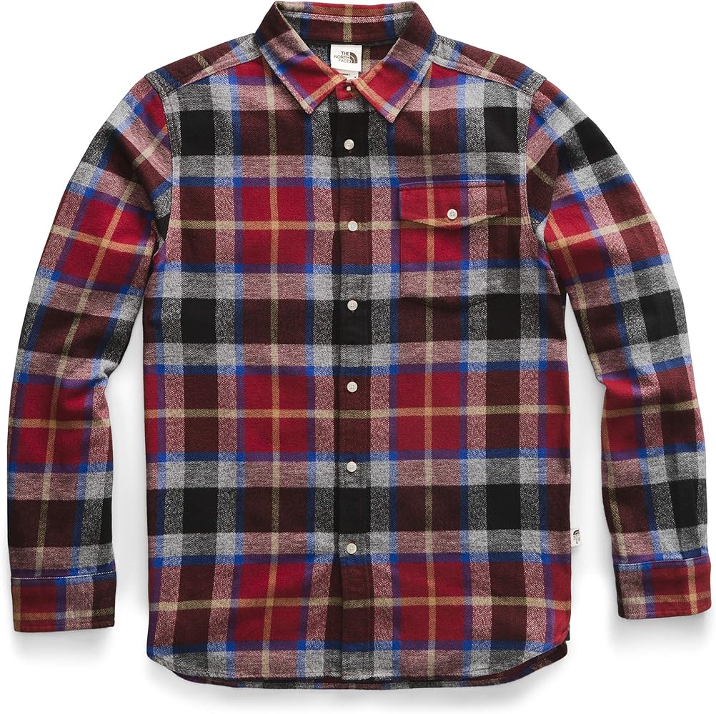 THE NORTH FACE Men's Arroyo Long Sleeve Flannel Shirt, Cardinal Red Speed Wagon Plaid, 2XL