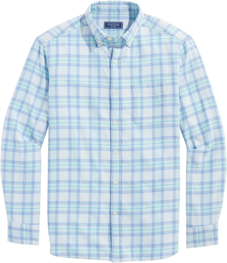 vineyard vines Men's Plaid Island Twill Shirt