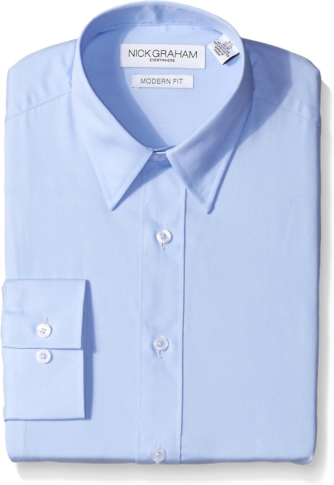 Nick Graham Men's Light Blue Solid Dress Shirt