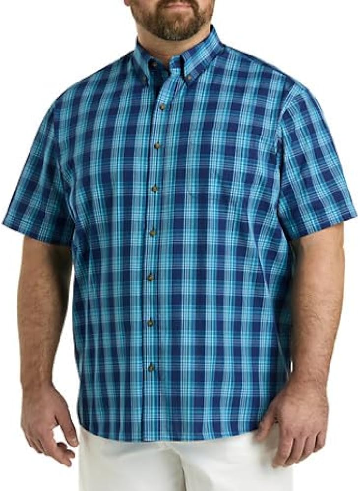 Harbor Bay by DXL Men's Big and Tall Easy-Care Large Plaid Sport Shirt