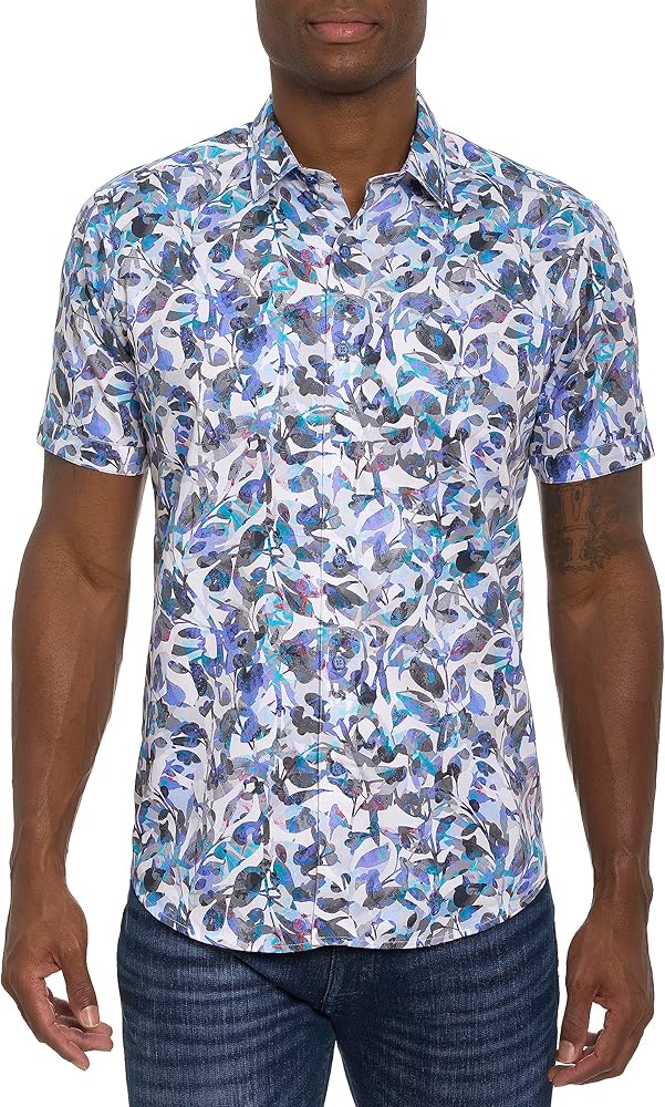 Robert Graham Men's Keating Short Sleeve Woven Button Down Shirt