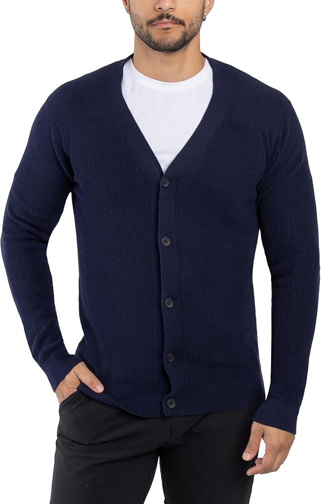 X RAY Mens Cardigan Sweater, Shawl Collar Cable Knit Button Down Cardigan Sweaters for Men Sweaters for Men Big and Tall