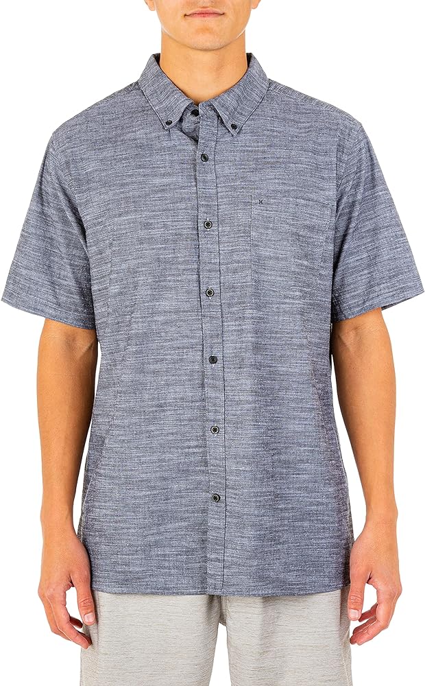 Hurley Men's One and Only Textured Short Sleeve Button Up