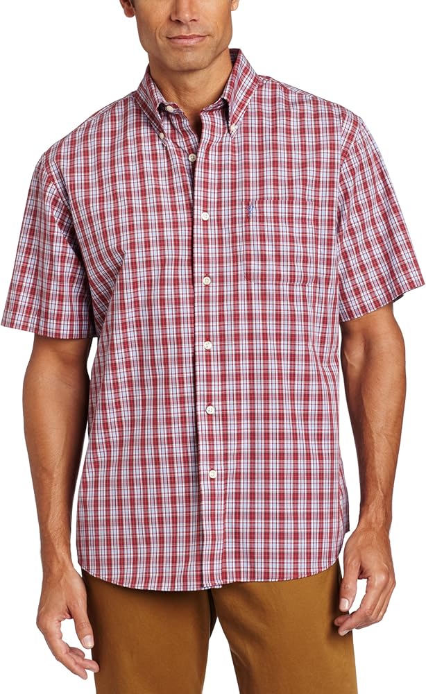 Arrow Men's Short Sleeve Hamilton Poplin Plaid