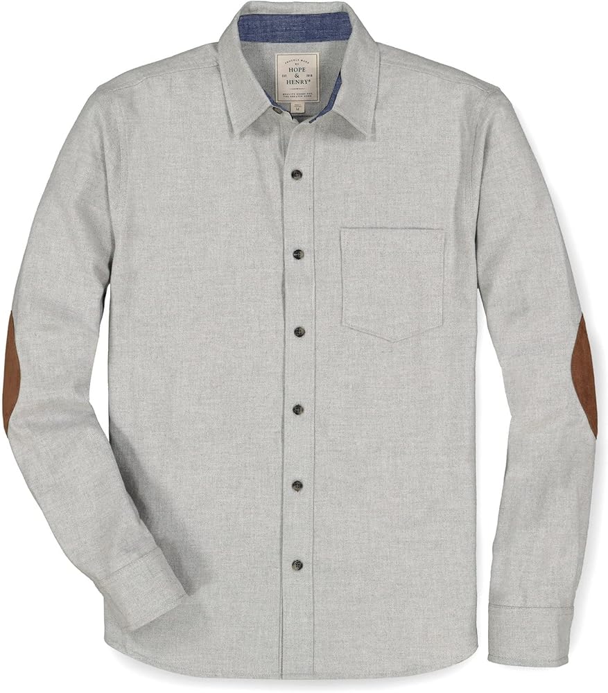 Hope & Henry Men's Brushed Cotton Flannel Button Down Shirt