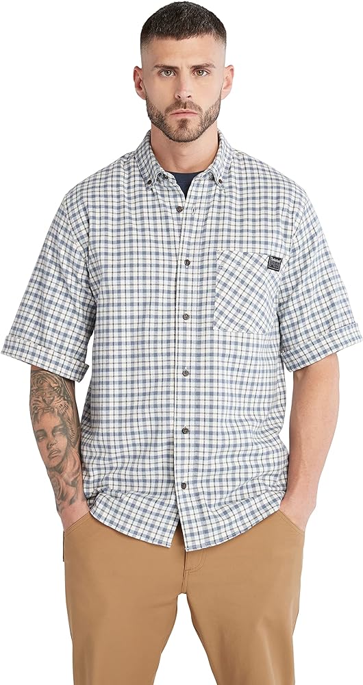 Timberland PRO Woodfort Short-Sleeve Lightweight Flannel Flex Shirt