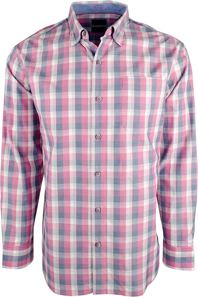 Tommy Bahama Mens Stretch Button Up Shirt, Pink, Small