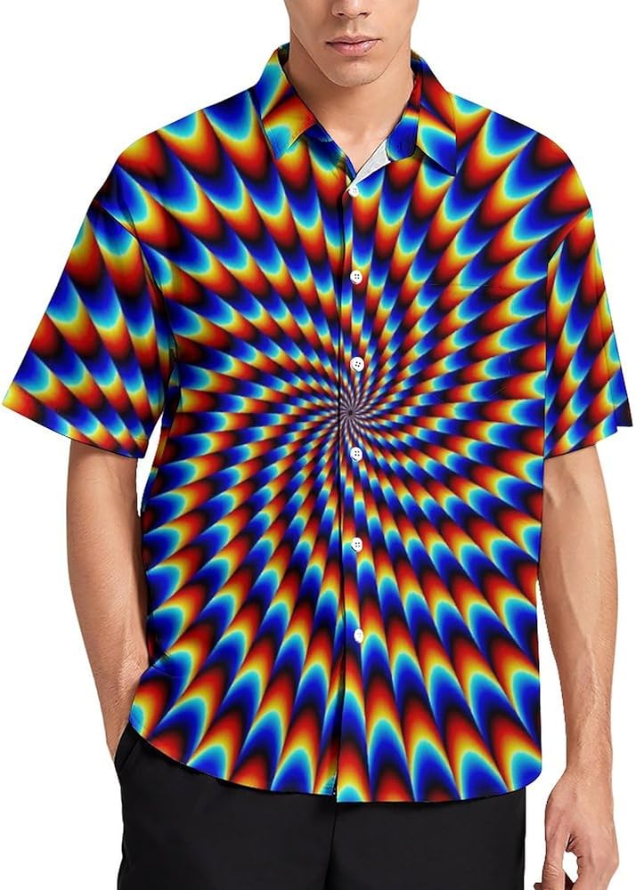 Optical Illusion Trippy Shirt Focus Drawing Psychedelic Shirt for Men's